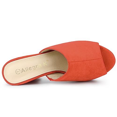 Image of Allegra K Women's Open Toe Platform Chunky Heel Slides Sandals