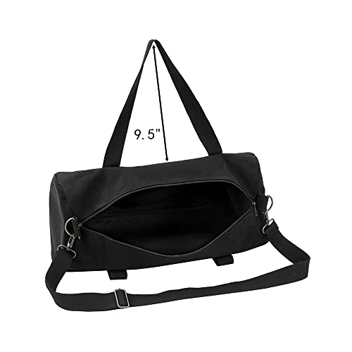 Canvas Duffle Bag, 24" Large Heavy Duty Duffle Bag, 46.5" Long Adjustable Shoulder Strap, Black Duffel Bag, Big Sport Gym Foldable Duffel Bag, Water-Resistant For Gym Travel Cargo Storage #TOP3
