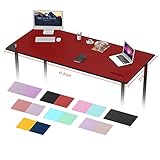 PUPUFU Large Leather Desk Pad - Dual Sided Office Desk Mat - 47.2''x23.6'' Extra Big Mouse Keyboard Pad Waterproof Mousepad Desk Cover Writing Pad for Office and Home(Black/Dark Red)