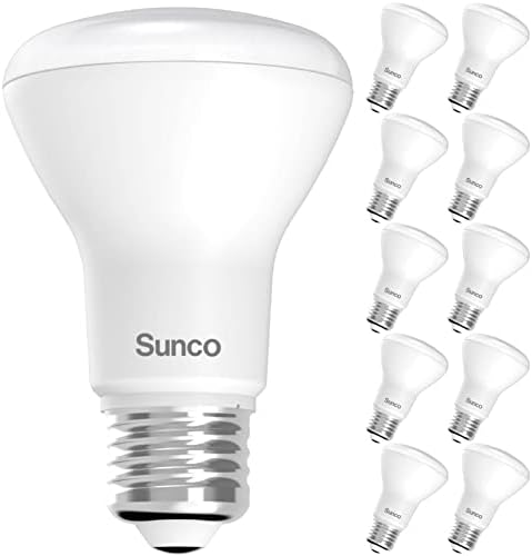 Sunco Lighting 10 Pack BR20 LED Bulbs Indoor Flood Light R20 Dimmable 2700K Soft White, 50W Equivalent to 7W, E26 Medium Base, Recessed Can Lights, Home Ceiling Lights Super Bright, UL & Energy Star