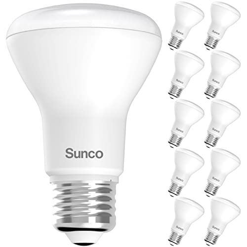 Sunco 10 Pack BR20 LED Bulb Dimmable, Small Recessed Lighting Bulbs, R20 Mini Flood Light Indoor, 550 LM, 7W (50W Equivalent), 5000K Daylight, E26 Base, Can Light for Home, Kitchen, Bedroom UL. by Sunco Lighting - Used condition - US$16.85