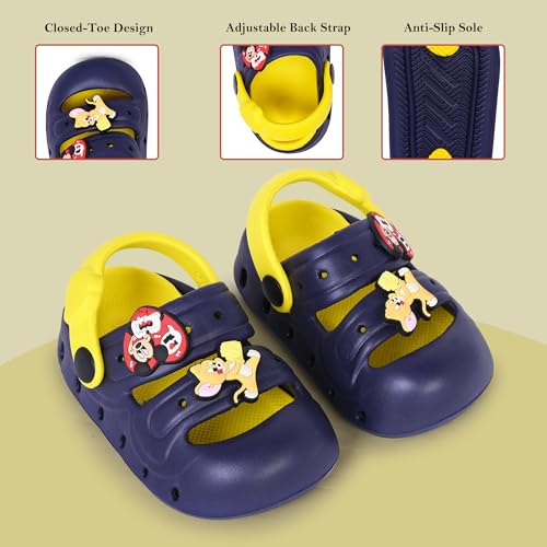 Image of GLJ Kids Comfort Clogs Sandals For Boy And Girl, 1 to 4 Years, Two-Strap Design, Easy To Wear Slip On, Dust and Waterproof, 7101