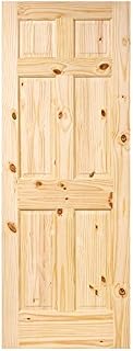 6 Panel Colonial Double Hip Knotty Clear Pine Interior Door Slab (30x80)