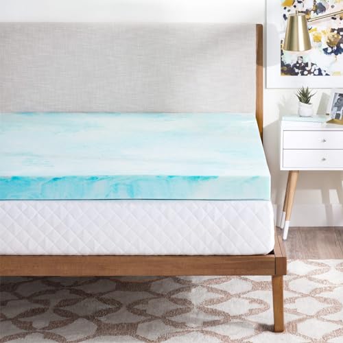 Image of OLIXIS 3 Inch King Cooling Gel Infused Memory Foam Mattress Topper, Bed Pad | CertiPUR-US Certified, Soft Ventilated Pressure Relieving Bed Pad in a Box, Plush Overlay for Dorm, RV, Camper & Sleeper Sofa