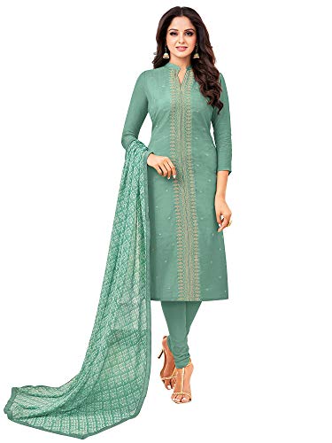 Image of AKHILAM Women's Cotton Blend Embroidered Unstitched Salwar Suit Material(29DMK50 Parent)