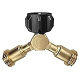 Material: 100% reines Messing perfk 1 Stck Propangas Y-Splitter, verbindet Zwei Regler mit einem Propantank Gas Fitting Steckverbinder