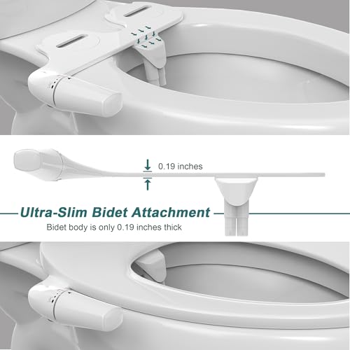 Bidet,Bidet-Aufsatz für Toilette mit nicht elektrischer Doppeldüse (Front- und Heckwäsche), Frischwasser-Bidet-Toilettensitz-Befestigung