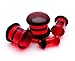 Red Single Flare Glass Plugs - 4g - 5mm - Sold As a Pair