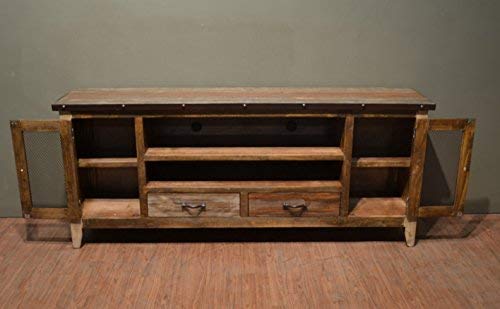Crafters & Weavers Bayshore 76 Inch Antique Finish Tv Stand Media Console #TOP5