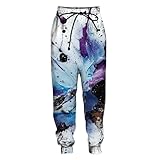 Chic Vibrant Purple Paint Splatter Pant 3D Unique Graphic for Streetwear and Daily Wear, XL