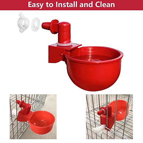 Image of HASTHIP 6 Pcs Chicken Feeder and Drinker Automatic Refill Cups for Barrels