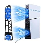 Mcbazel PS5 Slim Cooling Fan with RGB Lighting, USB Powered, 3 High-Speed Fans, Enhanced Airflow, Cooling Fan for PlayStation 5 Slim Console