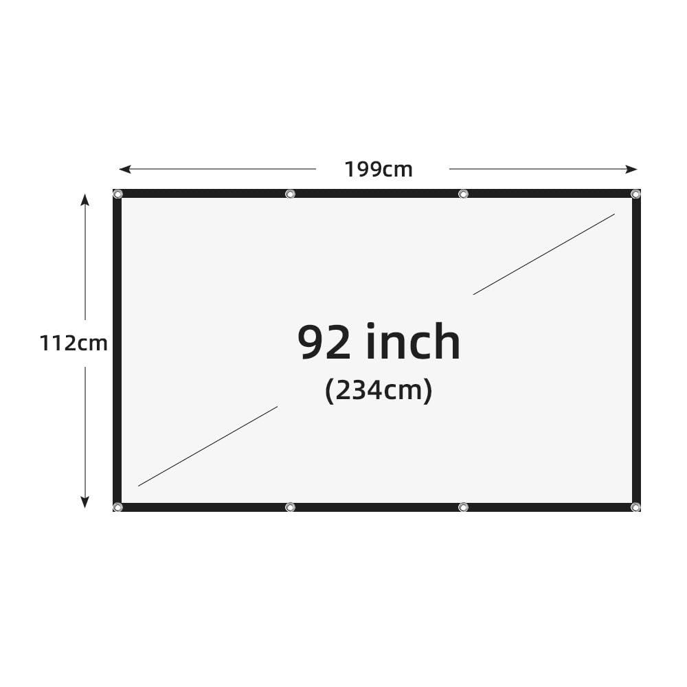 przenośny ekran Ekran projektora mniej zagnieceń przenośna, składana projekcja(92 inch)