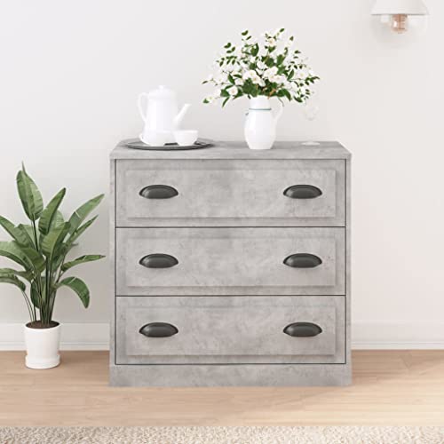 Frdhee Vitrina de cocina, aparador, gris hormigón, 70 x 35,5 x 67,5 cm, material de madera para cocina, salón, pasillo, entrada