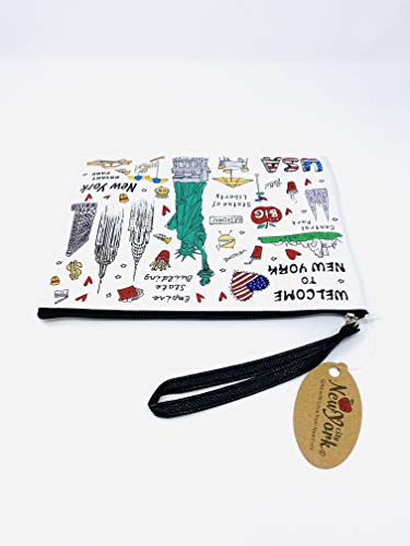 Girls & Women Large Fashion Cute New York Souvenir Zipper Pouch Travel Cosmetic Bag Hand Bag Makeup Purse (Jp-330133B) #TOP4