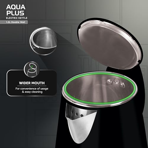 Aqua Plus Electric Kettle 1.2 Litre, 1250 Watt | 304 Stainless Steel Inner Body | Cool Touch Body | Auto Shut-Off |Wider Mouth|2 Years Door Step Warranty by Havells (Black) — photo 7