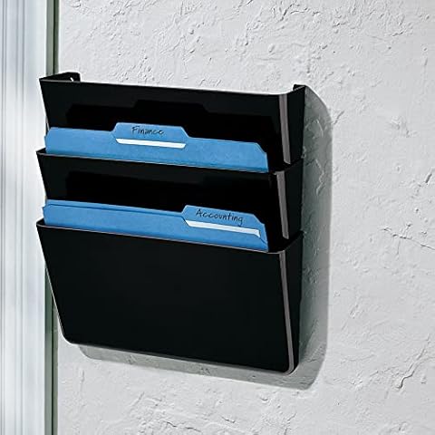 Brenton Studio Single Wall Pockets, Letter Size, Black, Pack Of 3, 59744 Cover