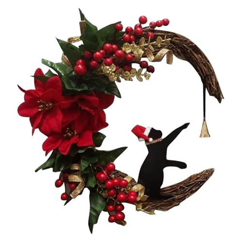 Couronne Lumineuse de Noël, décorations de Noël Gothiques, décorations de Noël Gothiques pour Porte d'entrée, Mur, décorations de Noël intérieures et extérieures (A2)