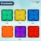 Playmags Starter Kit - 30 Squares częściowy zestaw: Teraz z silniejszych magnesów i wytrzymały, super trwałe magnetyczne Płytki z jaskrawe kolory Wyczyść STEM zabawki dla dzieci