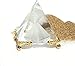 Together-Life Crystal Pyramid Prism, Feng Shui Crafts Meditation Crystal with Gold Stand for Home Office Art Decor, Pyramids Gift, Stand for Prosperity, Positive Energy and Good Luck(6cm)