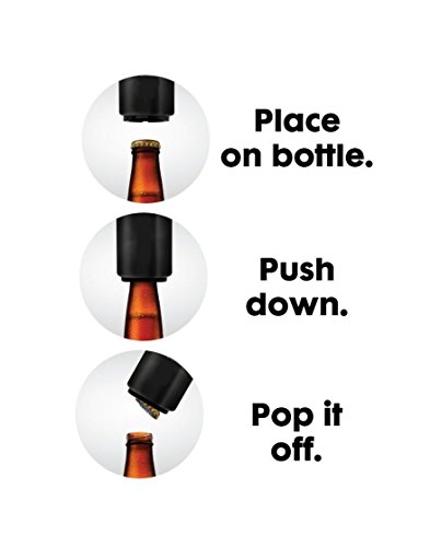 3 Pack Push Down Bottle Cap Opener By Hqy, Silver (New Version) #TOP1