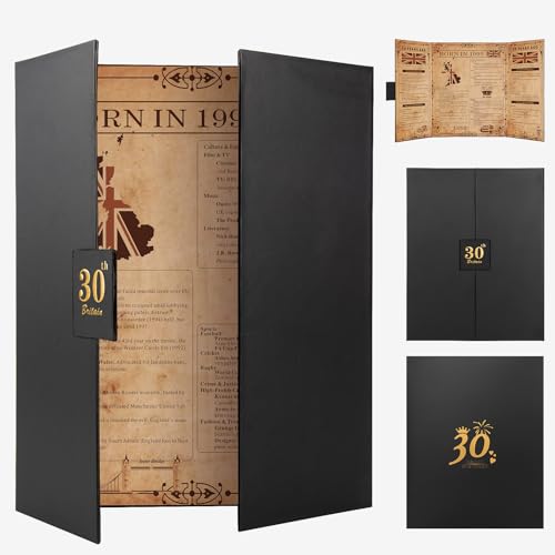 Alowor Born in 1995 UK Vintage Tri-Fold Birthday Poster, 31th Birthday Gift for Men/Women, Dual-Fold Childhood/Teen Memories Card Newspaper with Retro Party Decorations, Perfect Home Decor