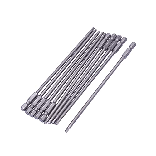 Auniwaig 150 mm Länge H3 Magnetische Sechskantschraubendreher-Bits 1/4 Zoll Sechskantschaft S2 Elektrowerkzeuge 10 Stück Cover