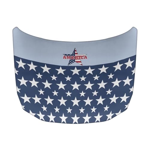 Image of Car Hood Cover Polyester Elastic Fabric Protector for Car Hood Waterproof Automotive Accessories for Most Automotive Sedans Pickup Trucks SUVs(Five-Pointed Star Flag Design)