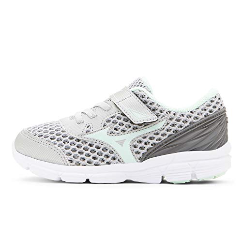 Tênis, Mizuno, Mirai Kids, Criança Unissex, Prata/Verde, 28,