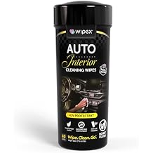 Wipex Auto Interior Car Cleaning Wipes - Plant Based Car Wipes - Lavender Essence, Safe for Vinyl, Rubber, Plastic, Leather, Chrome, Non-Greasy Matte Finish, UV Protectant, 40Ct Car Detailing Supplies