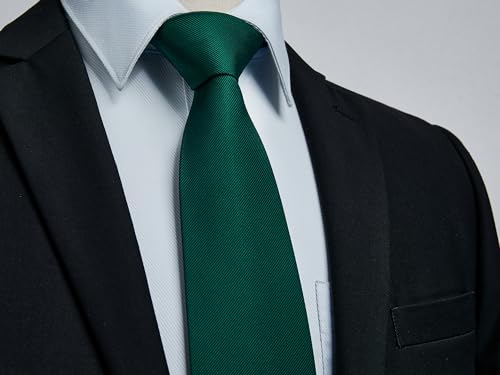 Image of Enlision Ties for Men Solid Color 3.35 inch Formal Business Necktie Classic Satin Mens Wedding Party Ties