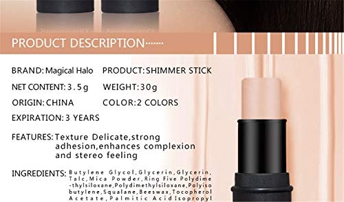Fantasyday Illuminator Face Highlighter Makeup Sticks Pearl Shimmer Whitening Cream Shimmer Contouring Stick Foundation Stick Face Eye Nose Concealer Pen #1 #TOP2