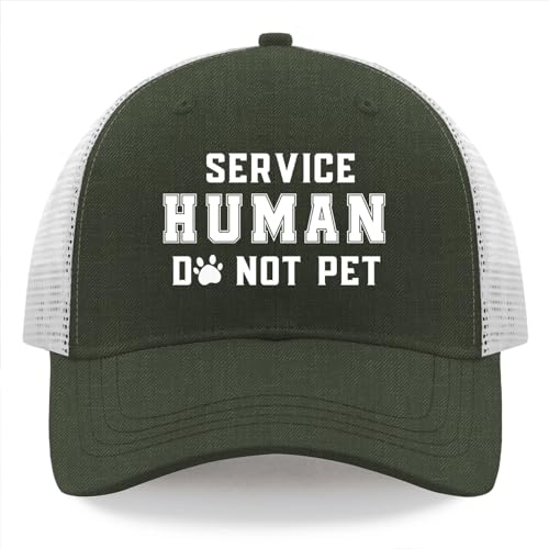 Service Human Do Not Pet Hats Cycling Caps for Him Army Green