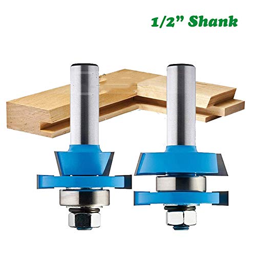 CHENWN 2Pcs 12.7Mm 1/2" Shank Shaker Rail & Stile Router Bits Set Carbure Porte Couteau À Bois Tenon Outils De Coupe pour Bois 03055 – vue 5