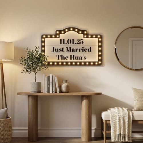 Image of Custom Wedding LED Bottle Service Sign, Personalized Name Marquee Light, Adjustable Brightness Bottle Girl Sign for Wedding Reception Sweetheart Table Engagement Party Anniversary Birthday Decor