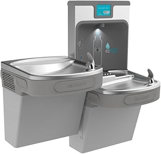 Elkay LZSTL8WSLP Enhanced Bottle Filler & Bi-Level ADA Cooler Refrigerated Light Gray Granite High Capacity Lead Drop Down Wrapper