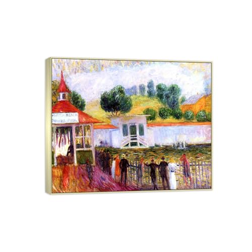 Tableau William Glackens Swimming 72x60cm Cadre Argenté pour Salon