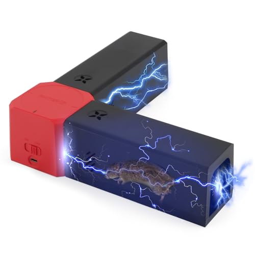 Trampa eléctrica para ratones, potente trampa electrónica para ratas para uso en interiores y exteriores, trampas para ratas con doble canal, asesino automático reutilizable de roedores con sensor