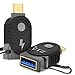 Volutz USB to USB-C Adapter – Thunderbolt 3 to USB, Charge and Sync USB 3.0 Data via OTG to Type-C for MacBook Pro 2016 /MacBook 12-inch, Samsung Galaxy S9 S8 and More USB-C Devices – 2-Pack (Onyx)