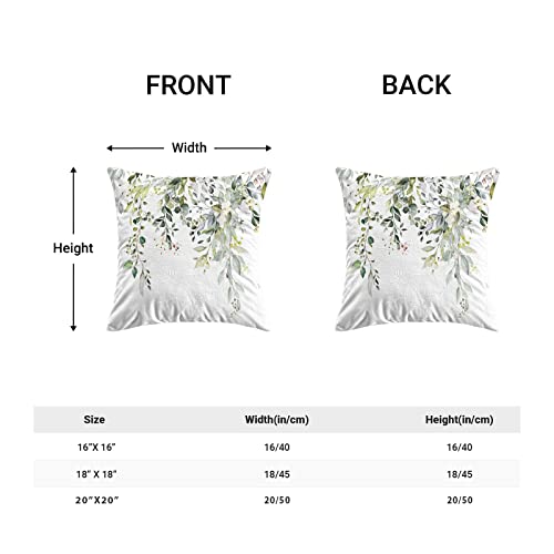 Cxmeifly Spring Sage Green Pillow Covers 18 X 18 Inch Set Of 2 For Watercolor Eucalyptus Leaves Decor Throw Pillows Floral Plant Outdoor Decorative Cushion Cases With Zipper For Couch Bed Decorations #TOP3