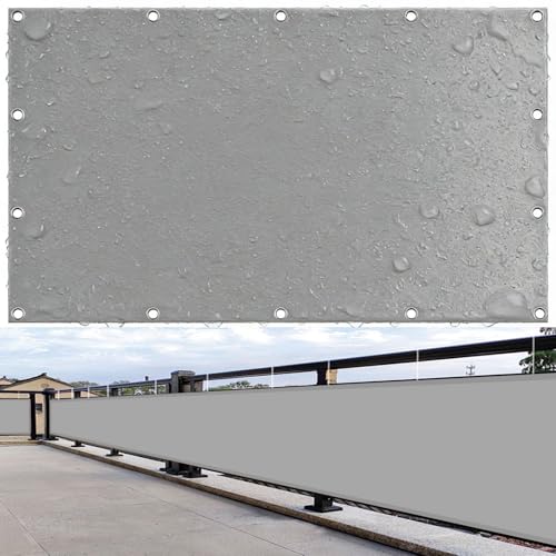 Pantalla Privacidad Balcón 78 x 150 cm Impermeable Malla de Ocultacion Protección Opaca, Protección UV, Resistente Al Viento Revestimiento para Balcón para Jardín, Gris