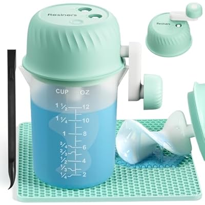 Resiners Resin Mixer, Hand-Crank Epoxy Mixer Paddle Silicone Mat Mixing Cup Kit,...