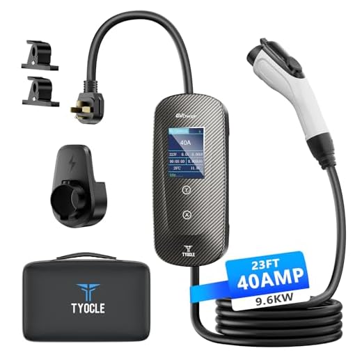 2025 New Portable Level 2 EV Charger (40Amp, 240V, NEMA 14-50P) with 23 Ft Cable. The Mobile Electric Vehicle Equipment Works Home Car Charging, Offering Charging for EV Model