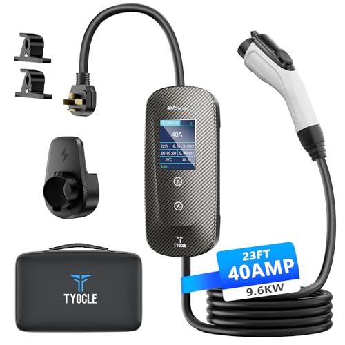 Tyocle Level 2 EV Charger 40 Amp, 9.6kW Fast Portable...