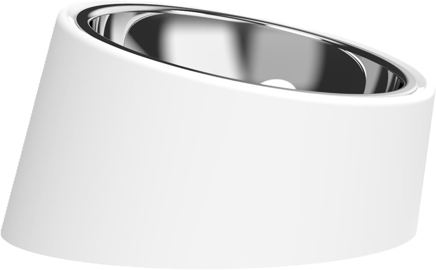 15° Tilted Dog Bowl for Small Dogs Flat-Faced Breeds - Anti-Choke Ergonomic Elevated Feeder Non-Slip Base - 2-in-1 Detachable Stainless Steel Food & Water Bowls - Classic Black Sleek Style (Ｌ, Black)