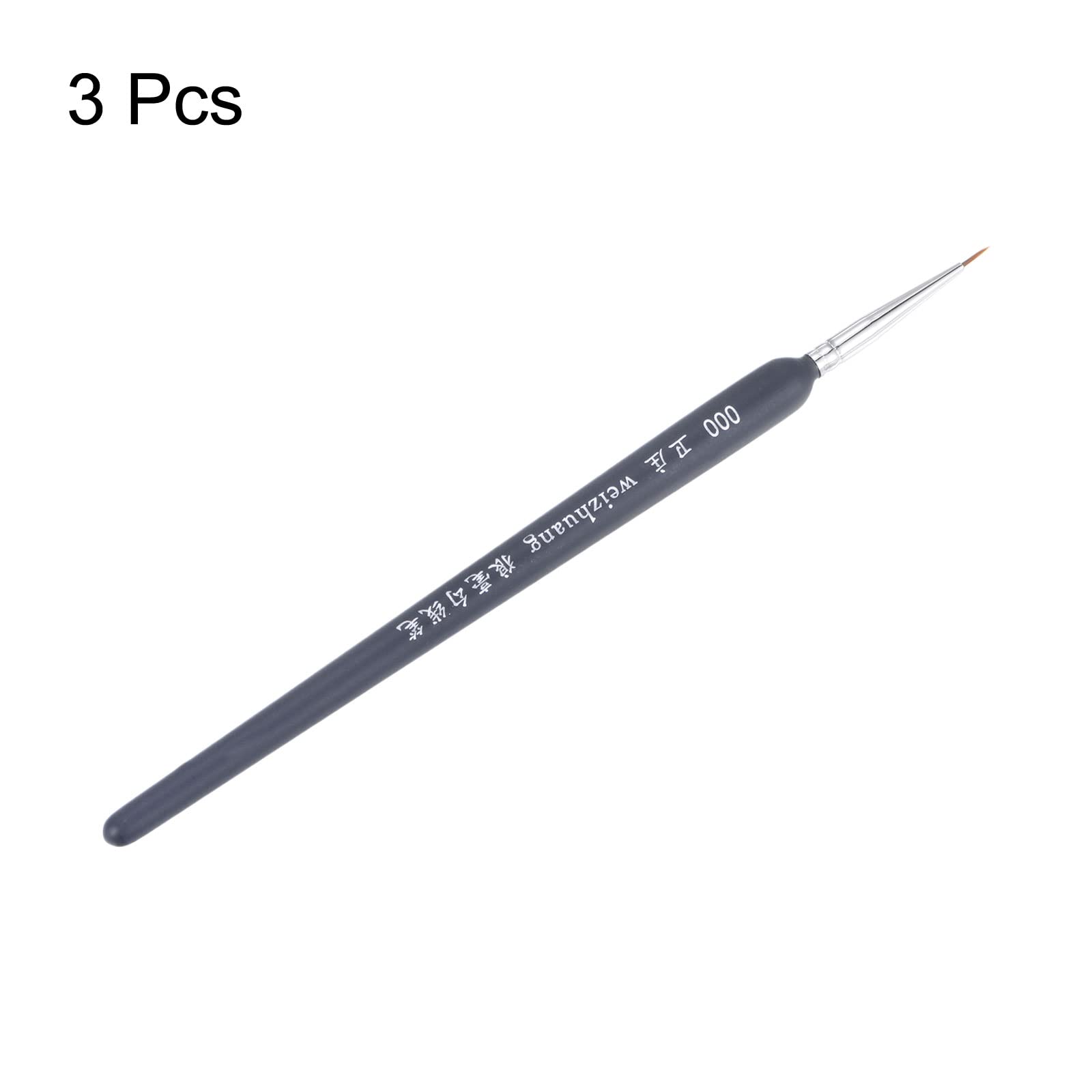 Sourcing Map Pennelli Per Dettagli - 5 Pezzi, Punta Fine 3mm, Lunghezza Totale 178mm, Setole In Nylon, Perfetti Per Acrilico, Olio, Acquerello E Modellismo (Misura 00000)
