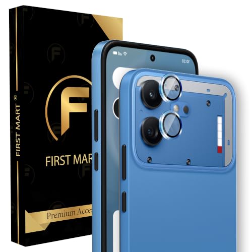 Image of FIRST MART Blue Camera Ring Guard Protector for Nothing Phone (4b) | Tempered Glass with Metal Alloy Rings, HD Clear, Scratch Resistant, Case-Friendly | Pack of 1