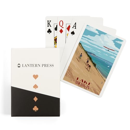 Lantern Press Michigan, Dunes, 52 cartas de póker para adultos