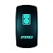 STV Motorsports Laser Green Rocker Switch STEREO 20A 12V ON/OFF LED Lighted for Car Truck Boat ATV UTV