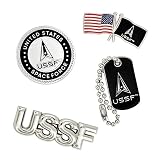 Spilla con licenza ufficiale US Space Force, 4pc Pin Set, Metallo, Nessuna pietra preziosa